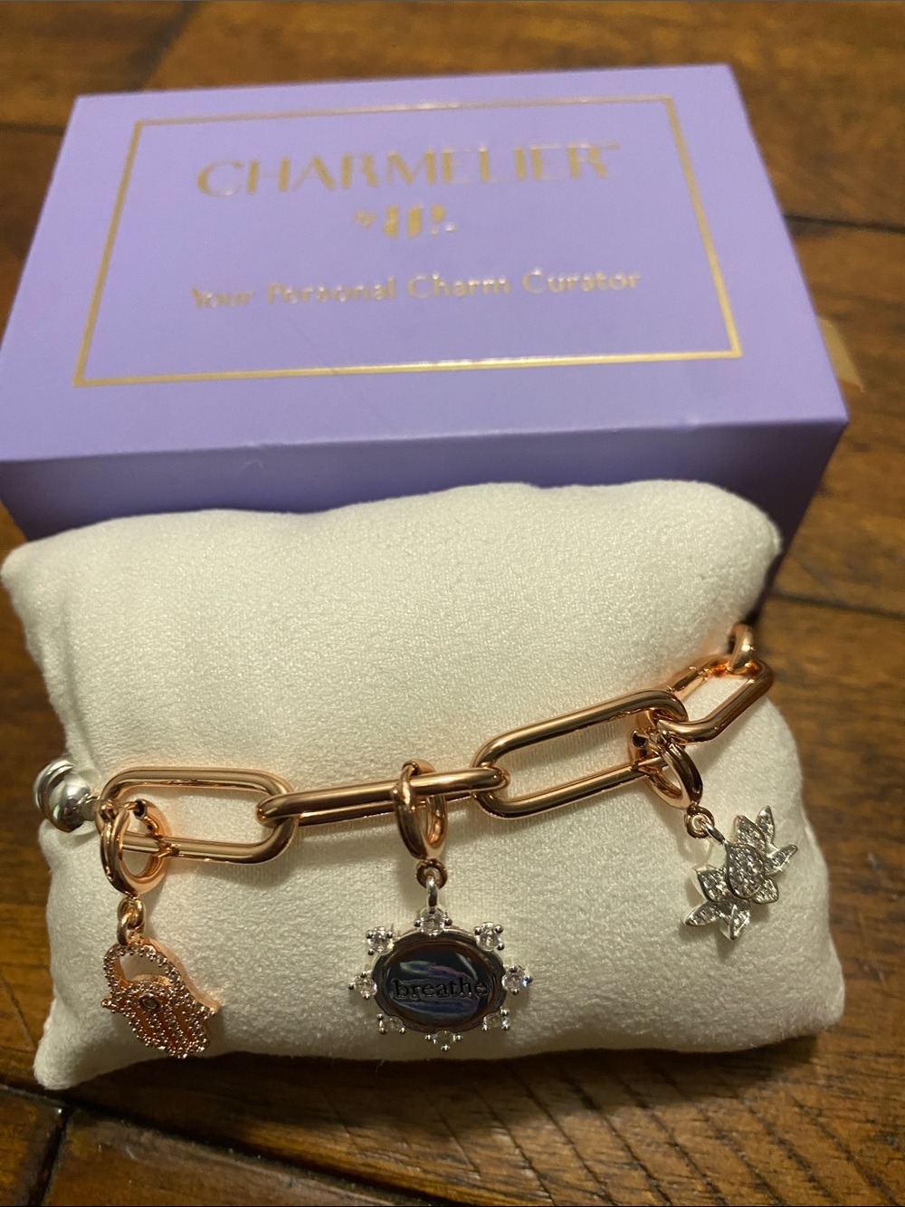 Bomb Party Charmelier Charm Bracelet - Cubic Zirconia - Remember To Breathe